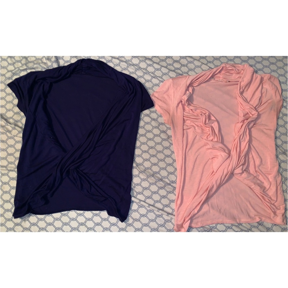 🌺 .•SALE•. Pink and blue cross over cardigan